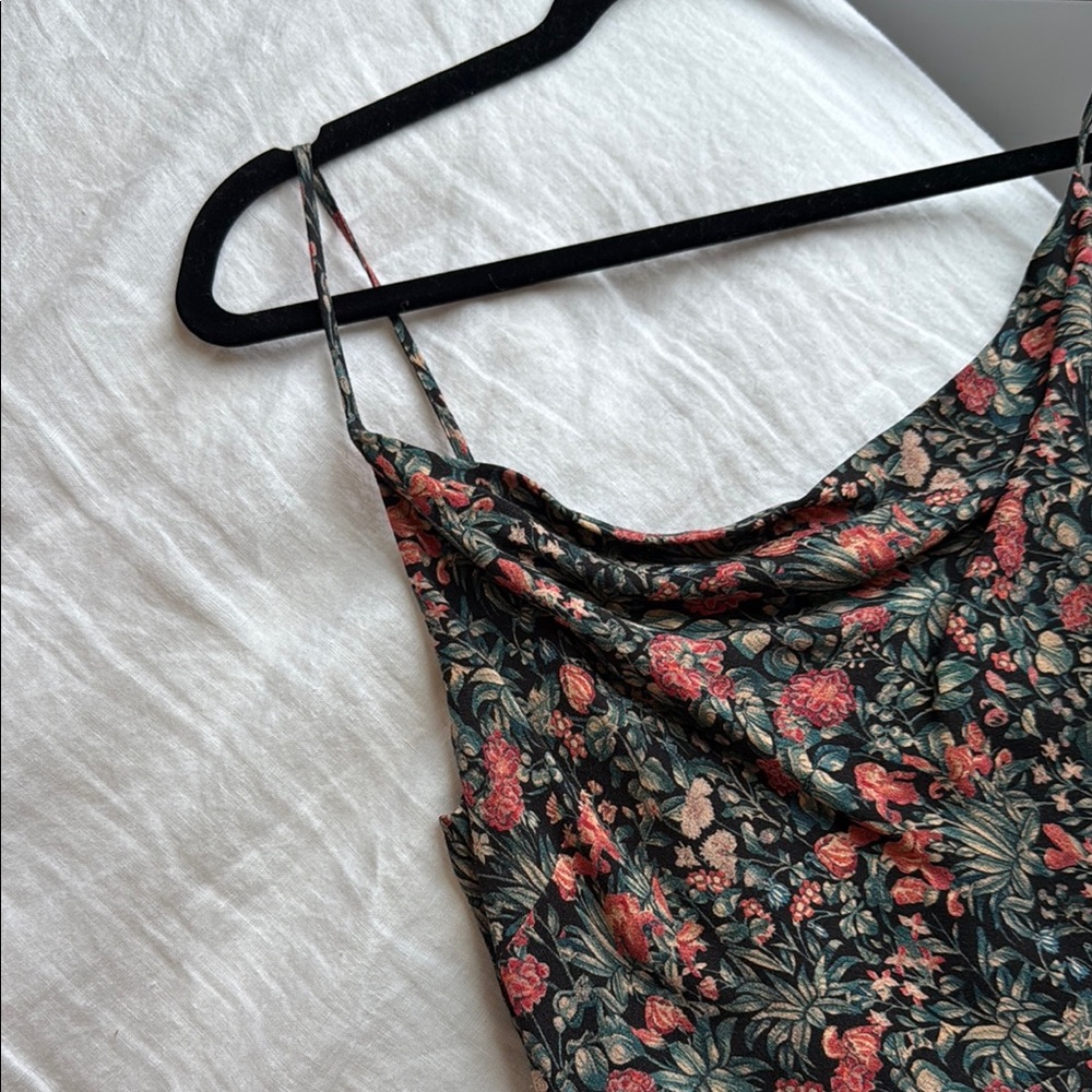 Aritzia Floral Spaghetti Strap Dress